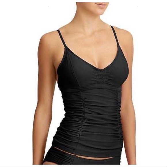 Athleta Other - NWT!  ATHLETA smocked black tankini swim top, 32 B/C.